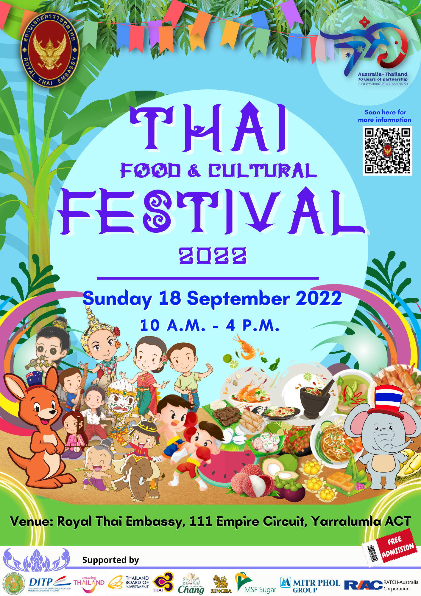 Thai Food and Cultural Festival 2022 - Royal Thai Embassy Canberra
